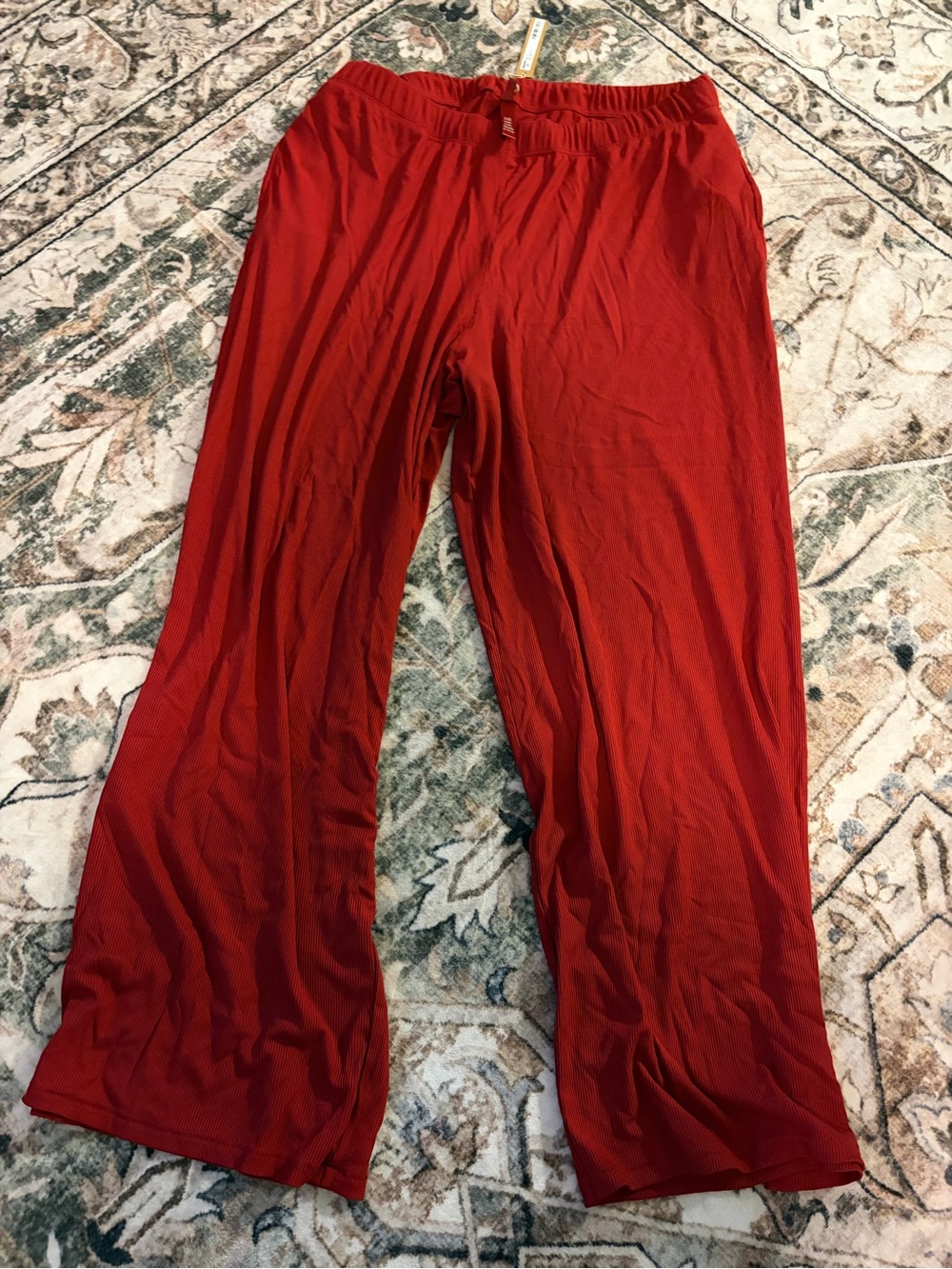 SKIMS Women’s XL Red Wide Leg Pajama Lounge Pants NWT